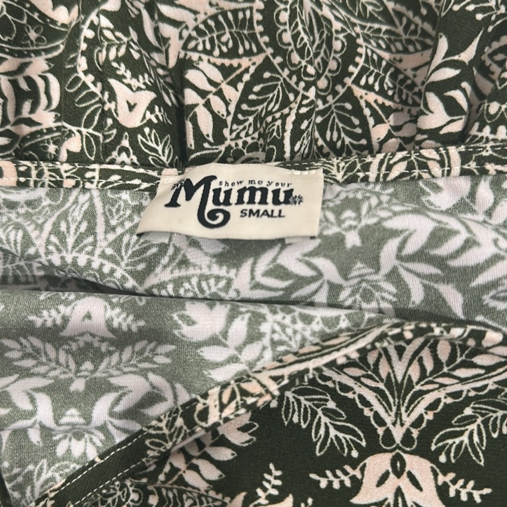 Show Me Your Mumu Cooper Green white paisley Jumpsuit pockets size small - Picture 11 of 13